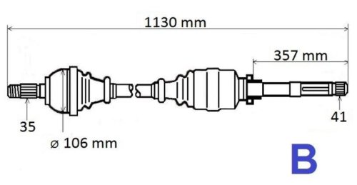 Półoś Prawa 1614305680 Jumper Boxer Ducato 2.2HDI
