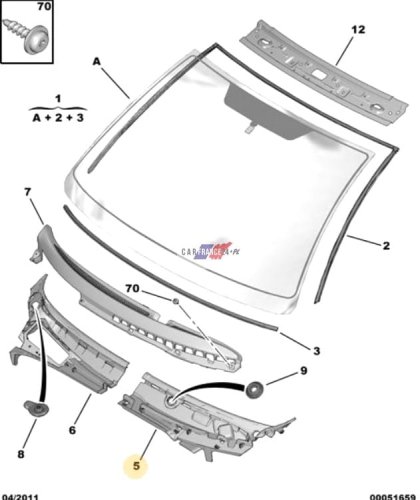 Podszybie Lewe Oryginał 98119344XT Citroen C3