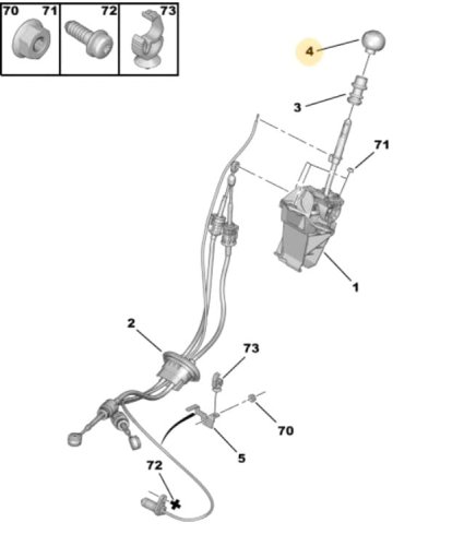 Gałka Zmiany Biegów (5) Oryginał 2403Z5 Citroen C8 Peugeot 806