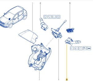 Przełącznik Świateł Oryginał 2554000Q1F Dacia Logan 2 Sandero 2