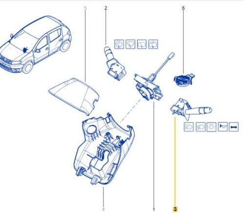 Przełącznik Świateł Oryginał 2554000Q1F Dacia Logan 2 Sandero 2