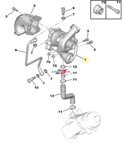 Turbosprężarka  1,4 Hdi 0375G9 Peugeot Citroen Ford