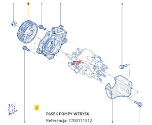 Koło  Pompy Wtr. Renault 1.9D F8Q 7700111512