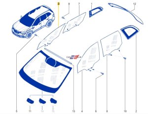 Szyba Drzwi Prawy Przód Renault Koleos 2 803000438R