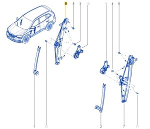 Mechanizm Szyby Prawy Przód Renault Koleos 2 808629493R