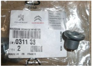Korek Misy Oleju 031138  Nowy OE PSA C2 C3 C4 Evasion 