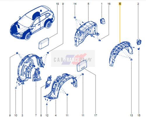 Nadkole Lewy Tył 767495379R OE Renault Koleos II 2019