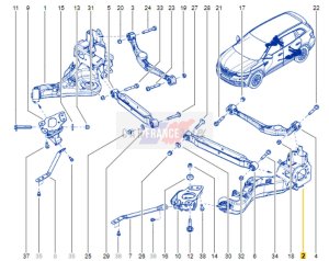 Wahacz  Lewy Tył Dolny 2,0 DCI 555025HA0B OE Renault Koleos 2 4x4 
