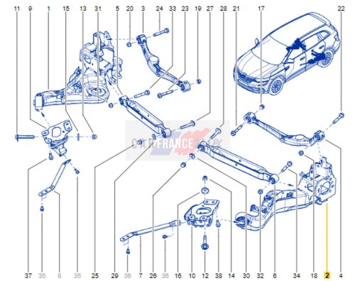Wahacz  Lewy Tył Dolny 2,0 DCI 555025HA0B OE Renault Koleos 2 4x4 