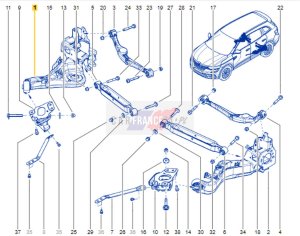 Wahacz Prawy Tył Dolny 2,0 DCI 555015HA0B OE Renault Koleos 2 4x4 