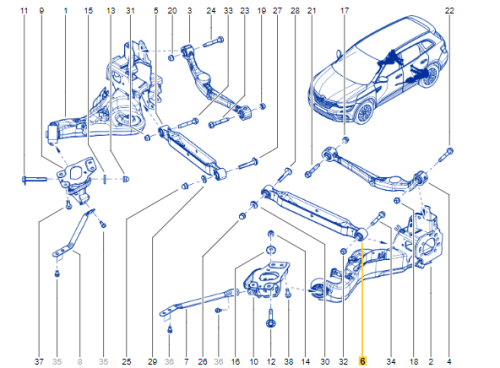 Wahacz Lewy Tył Dolny 2,0 DCI 551115HA0B OE Renault Koleos II 4x4 