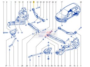 Wahacz Prawy  Tył Górny 551205HA0B OE Renault Koleos II