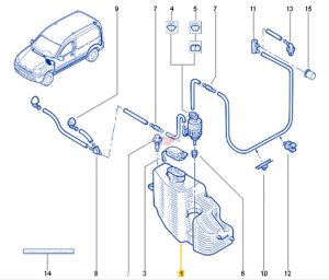 Zbiornik Płynu Spryskiwaczy 2748000QAF Nowy OE Renault Kangoo