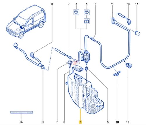 Zbiornik Płynu Spryskiwaczy 2748000QAF Nowy OE Renault Kangoo