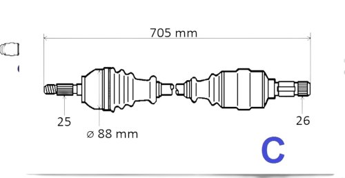 Półoś Nap. R Captur 1,2 TCE 391016491R Nowy Oryg