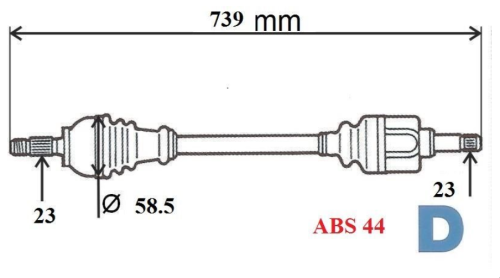 Półoś Napędowa Prawa R Kangoo I 4x4 8200144764 8200269195