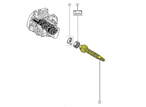 Wałek Skrzyni Biegów JH3 6001548614 Nowy OE  Renault Clio III Twingo 