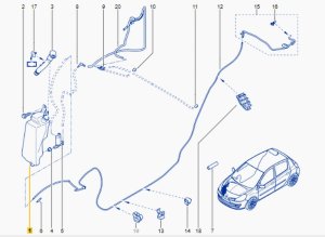 Zbiornik Spryskiwaczy 7701058023 Renault Clio III Oryginał
