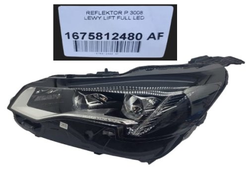 Reflektor Lift Full Led Lewy 1675812480 Peugeot 3008 II Oryginał Nowy
