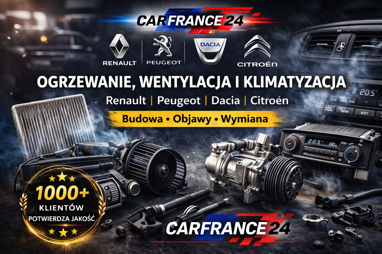 Ogrzewanie, wentylacja i klimatyzacja Renault Peugeot Dacia Citroën – objawy usterek i kiedy wymienić części?