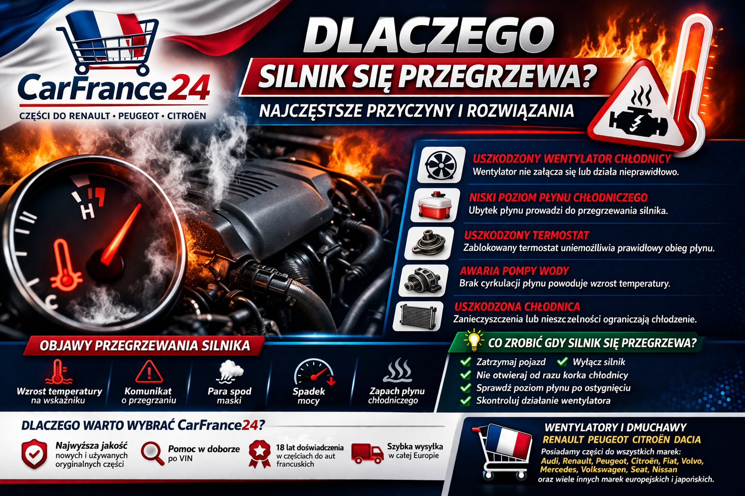 Dlaczego silnik się przegrzewa? Najczęstsze przyczyny i rozwiązania
